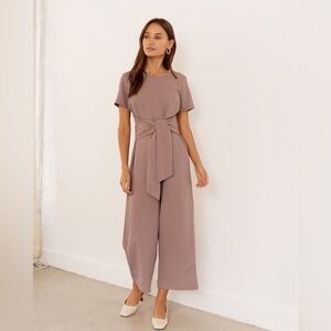 Modern Citizen Julissa Tie-Front Jumpsuit - M / Mocha